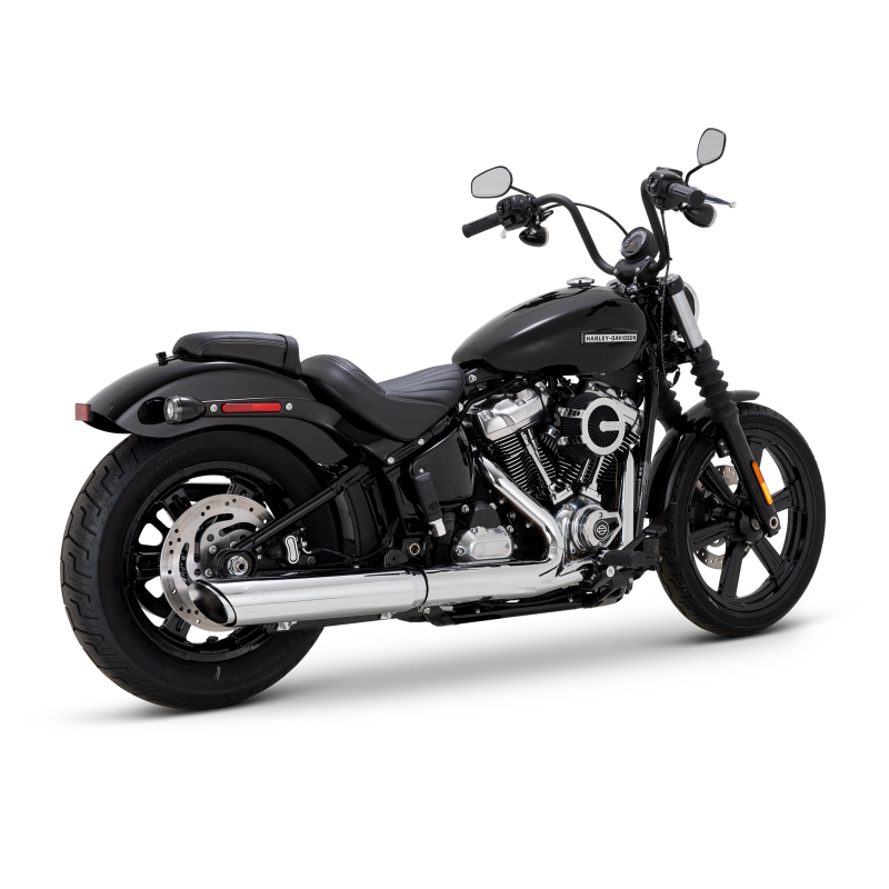Vance and Hines 16750 - VAH16750 - Vance & Hines 2025+ HD Softail Twin Slash 4in Round Chrome Slip-On Exhaust - Shipped in Europe - Tuningsupply.com