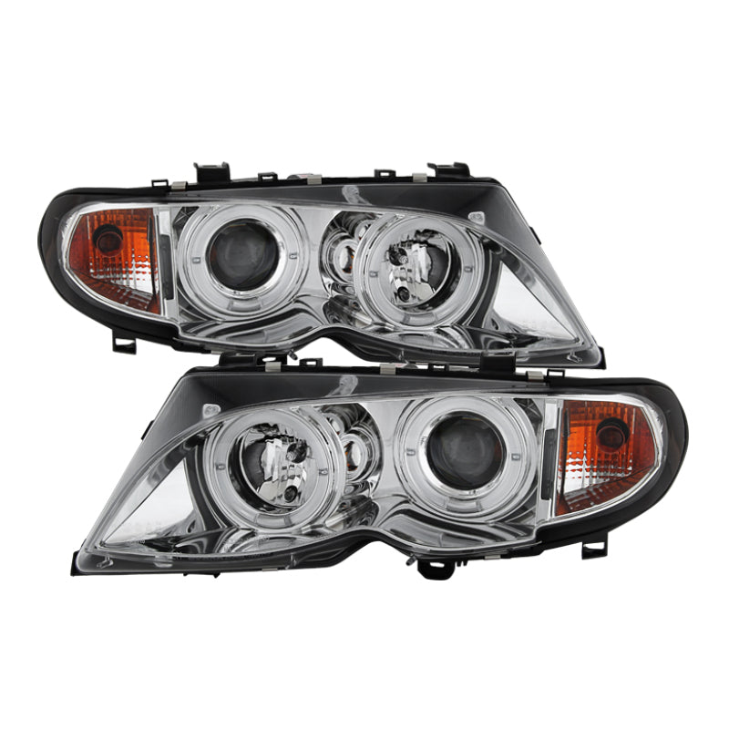 SPYDER 5042408 - SPY5042408 - Spyder BMW E46 3-Series 02-05 4DR Projector Headlights 1PC LED Halo Chrm PRO-YD-BMWE4602-4D-AM-C - Shipped in Europe - Tuningsupply.com