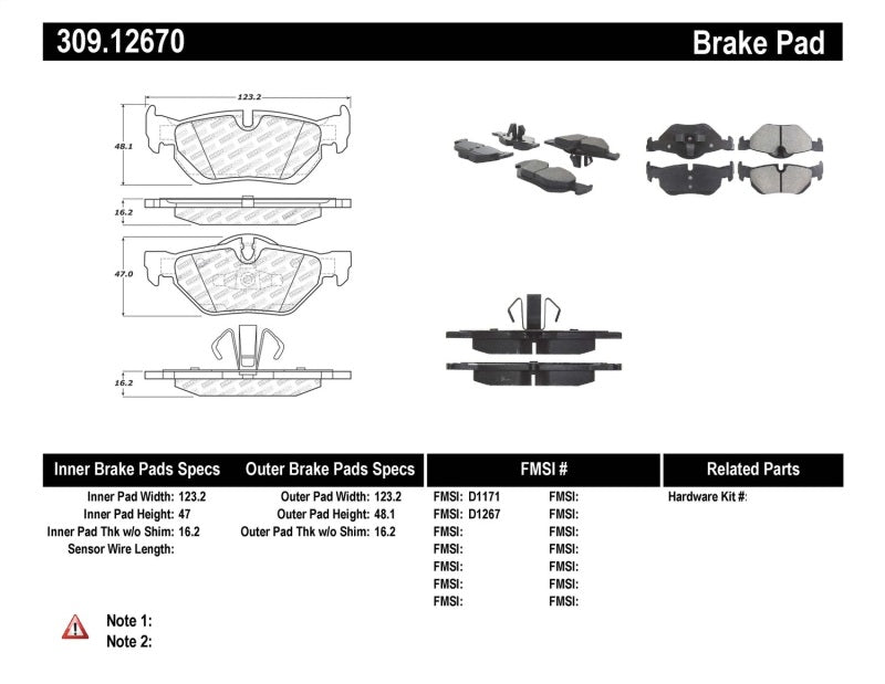 Stoptech 309.12670 - STO309.12670 - StopTech Performance Brake Pads - Shipped in Europe - Tuningsupply.com