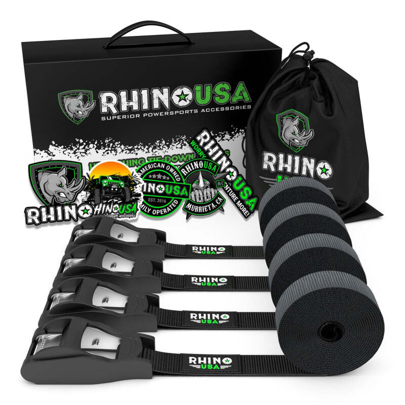 Rhino USA LASHING-STRAP-4PK - RSALASHING-STRAP-4PK - Rhino USA Lashing Straps 1In X 12Ft - Set Of 4 - Shipped in Europe - Tuningsupply.com