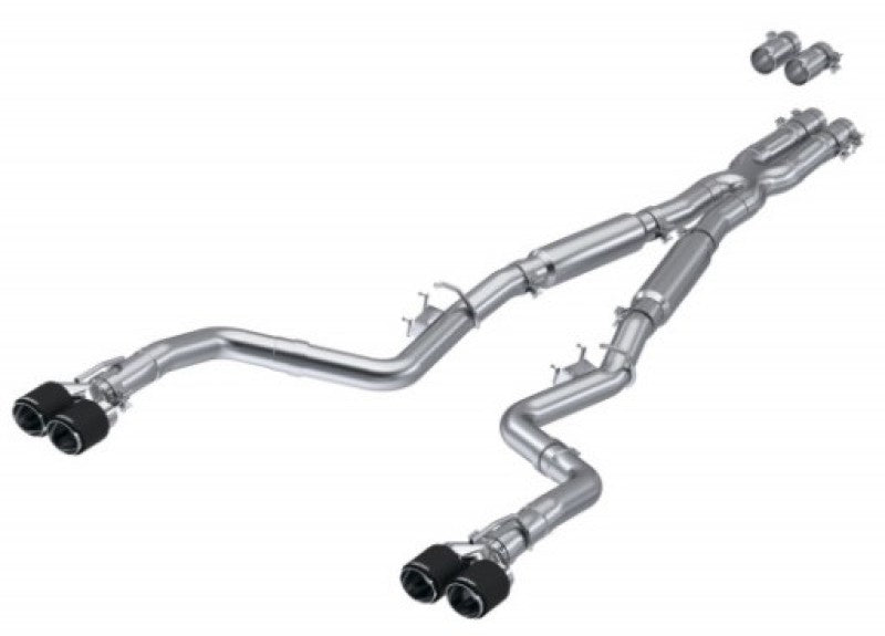 MBRP PS71133CF - MBRPS71133CF - MBRP 17-Up Dodge Challenger 5.7L/6.2L/6.4L Carbon Fiber Quad Tip T304 Catback Exhaust - Shipped in Europe - Tuningsupply.com