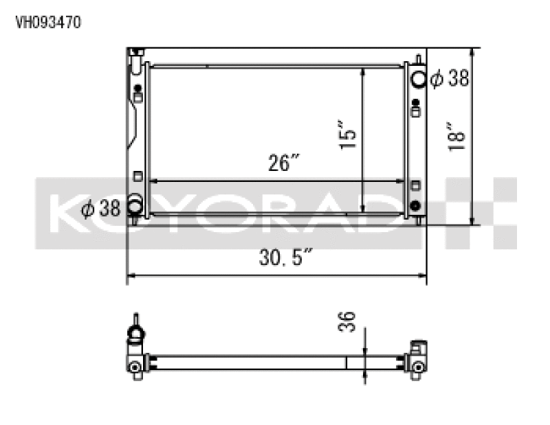 Koyo VH093470 - KOYVH093470 - Koyo 17-22 Subaru Impreza 2.0L Non-Turbo / 18-22 Crosstrek 2.0/2.5L Non-Turbo Aluminum Radiator - Shipped in Europe - Tuningsupply.com