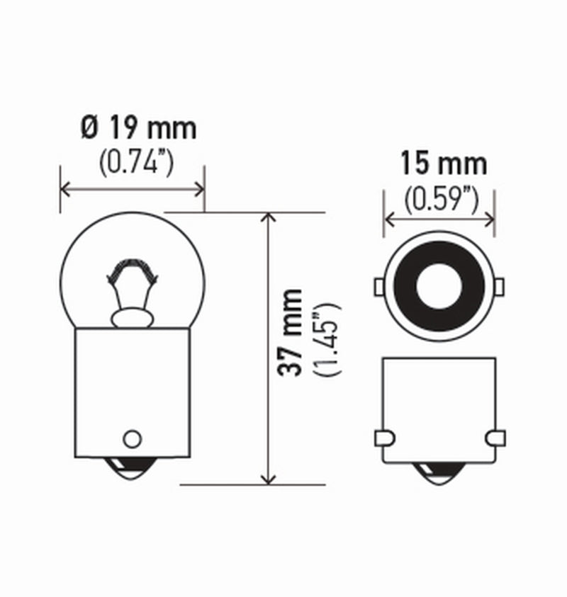 Hella LA5007TB - HELLA5007TB - Hella Bulb 5007 12V 5W Ba15S B6 (2) - Shipped in Europe - Tuningsupply.com