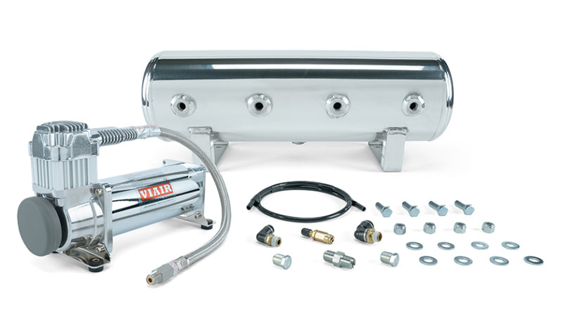 Air Lift 27801 - ALF27801 - Air Lift 2.5 Gal. Polished Tank w/ Viair 444c Chrome Compressor (Incl. Fittings & Mounting Hardware) - Shipped in Europe - Tuningsupply.com