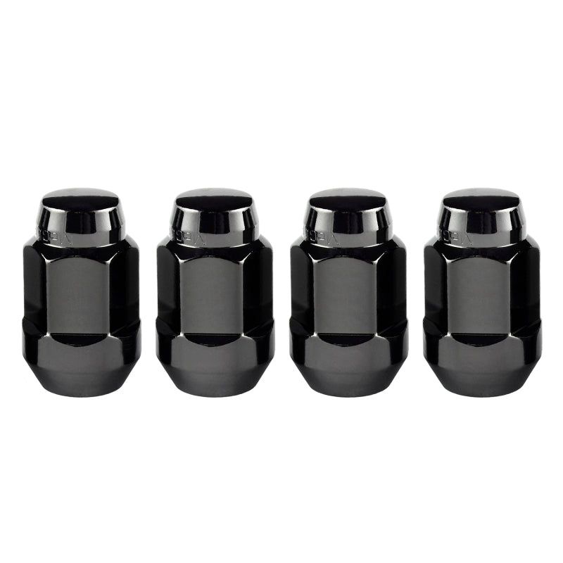 McGard 64015 - MCG64015 - McGard Hex Lug Nut (Cone Seat Bulge Style) M12X1.5 / 3/4 Hex / 1.45in. Length (4-Pack) - Black - Shipped in Europe - Tuningsupply.com