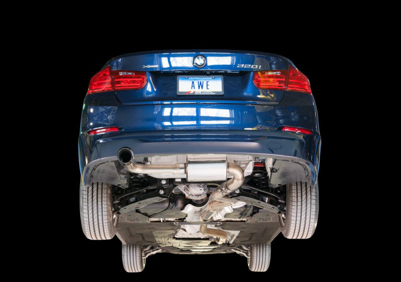 AWE Tuning 3015-23038 - AWE3015-23038 - AWE Tuning 13-18 BMW 320i (F30) Touring Edition Exhaust w/ Performance Mid Pipe - Diamond Blk Tips - Shipped in Europe - Tuningsupply.com