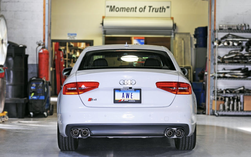 AWE Tuning 3010-42016 - AWE3010-42016 - AWE Tuning Audi B8.5 S4 3.0T Touring Edition Exhaust System - Chrome Silver Tips (102mm) - Shipped in Europe - Tuningsupply.com