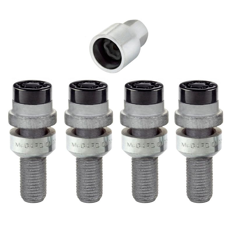 McGard 28320 - MCG28320 - McGard Wheel Lock Bolt Set - 4pk. (Radius Seat) M14X1.5 / 17mm Hex / 28.2mm Shank Length - Black - Shipped in Europe - Tuningsupply.com