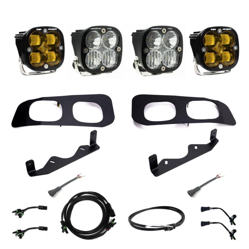 Baja Designs - BAJ448228UP - Baja Designs 2023+ Ford F250/F350 Super Duty Squadron SAE/Pro Fog Pocket Kit - Amber Upfitter - Shipped in Europe - Tuningsupply.com