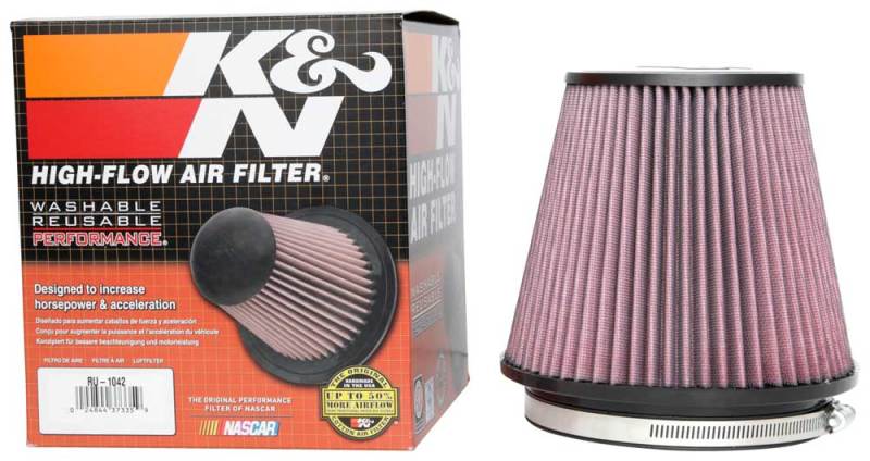 K&N Engineering RU-1042 - KNNRU-1042 - K&N Universal Clamp-On Air Filter 6in FLG / 7-1/2in B / 5in T / 6-1/2in H - Shipped in Europe - Tuningsupply.com