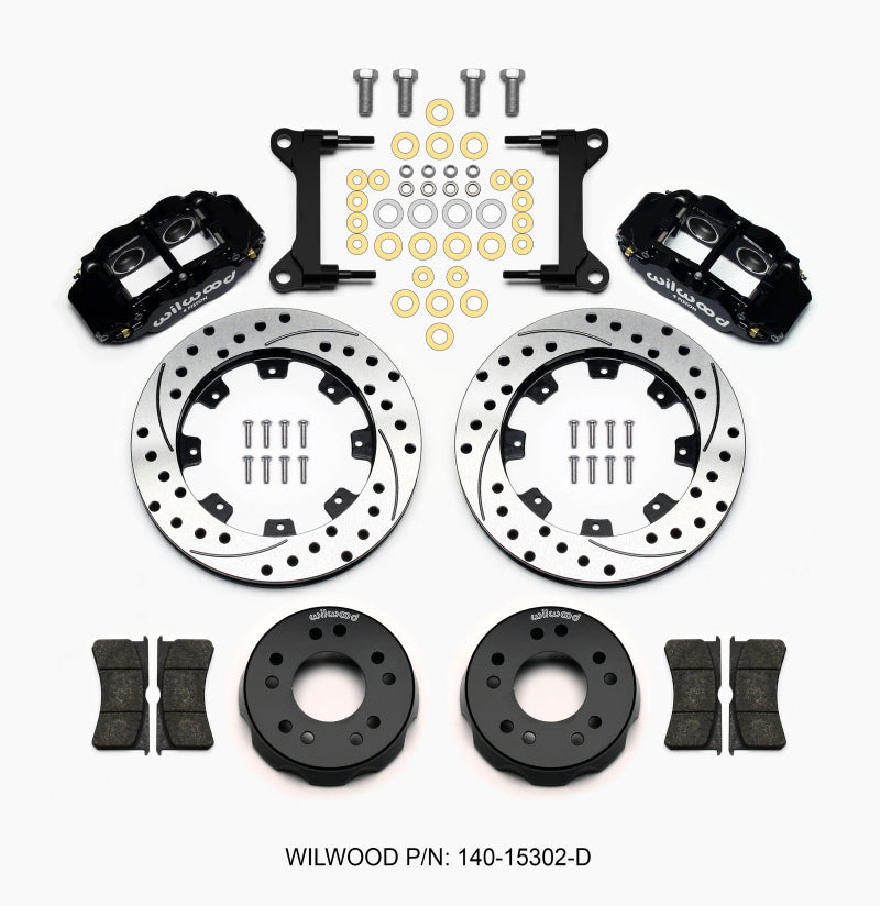 Wilwood 140-15302-D - WIL140-15302-D - Wilwood Narrow Superlite 6R Front Kit 12.19in Drilled 63-87 C10 w/ Wilwood Pro Spindles - Shipped in Europe - Tuningsupply.com
