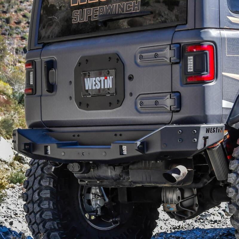 Westin 59-761205 - WES59-761205 - Westin 18-25 Wrangler JL Spare Tire Delete Plate - Tex. Blk - Shipped in Europe - Tuningsupply.com