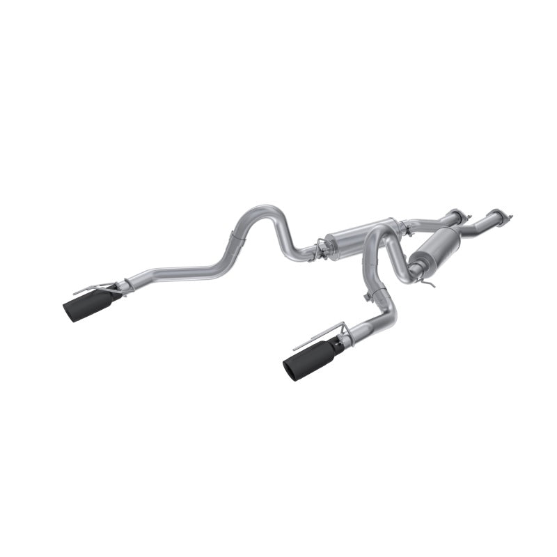 MBRP PS7221ALBT - MBRPS7221ALBT - MBRP 99-04 Ford Mustang GT 4.6L 2.5in. Dual Split Rear AL Cat Back w/ 3.5in. Dual Wall Blk. Tips - Shipped in Europe - Tuningsupply.com