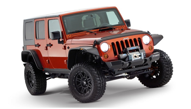 Bushwacker 10918-07 - BUS10918-07 - Bushwacker 07-18 Jeep Wrangler Unlimited Flat Style Flares 4pc 4-Door Sport Utility Only - Black - Shipped in Europe - Tuningsupply.com