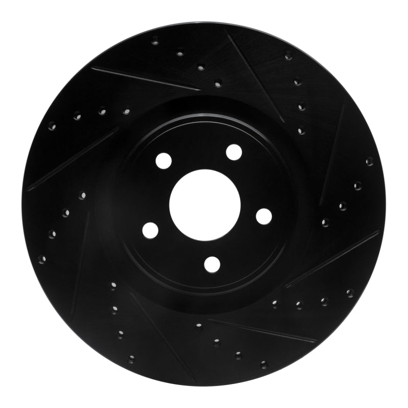 R1 Concepts - RNC633-54082R - R1 14-18 Ford Focus ST Front Right Drilled & Slotted Black Brake Rotor - Shipped in Europe - Tuningsupply.com