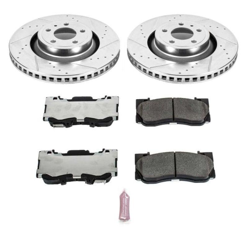 PowerStop K6806-26 - PSBK6806-26 - Power Stop 15-19 Ford Mustang Front Z26 Street Warrior Brake Kit - Shipped in Europe - Tuningsupply.com