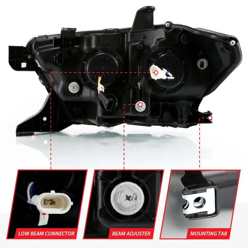 ANZO 111496 - ANZ111496 - ANZO 2016-2018 Toyota Tacoma LED Projector Headlights Plank Style Black w/ Amber - Shipped in Europe - Tuningsupply.com