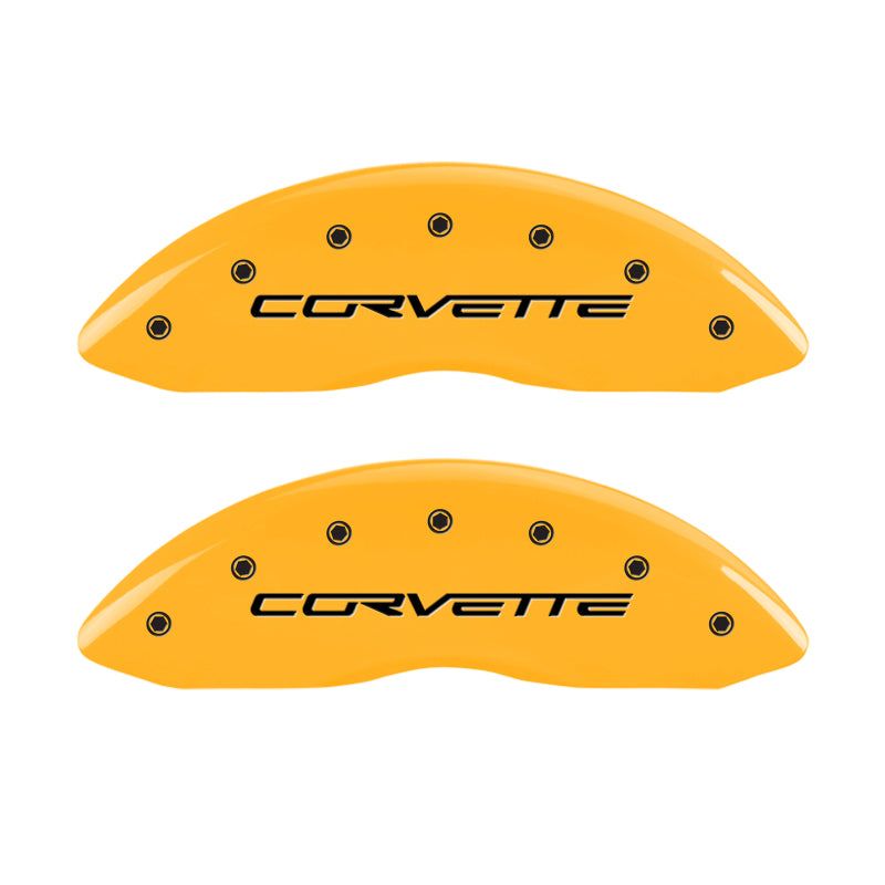 MGP 13008SCV6YL - MGP13008SCV6YL - MGP 4 Caliper Covers Engraved Front & Rear C6/Corvette Yellow finish black ch - Shipped in Europe - Tuningsupply.com
