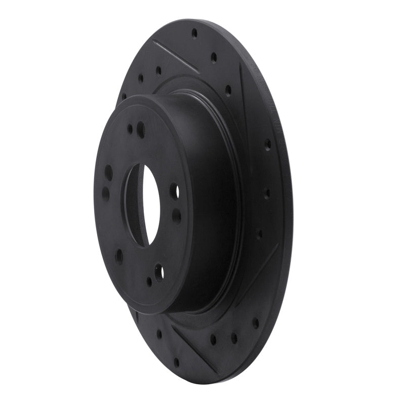 R1 Concepts - RNC633-59032R - R1 05-17 Honda Accord Rear Right Drilled & Slotted Black Brake Rotor - Shipped in Europe - Tuningsupply.com