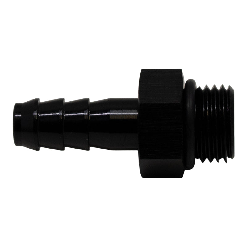 DeatschWerks 6-02-0502-B - DWK6-02-0502-B - DeatschWerks 6AN ORB Male to 5/16in Male Triple Barb Fitting (Incl O-Ring) - Anodized Matte Black - Shipped in Europe - Tuningsupply.com