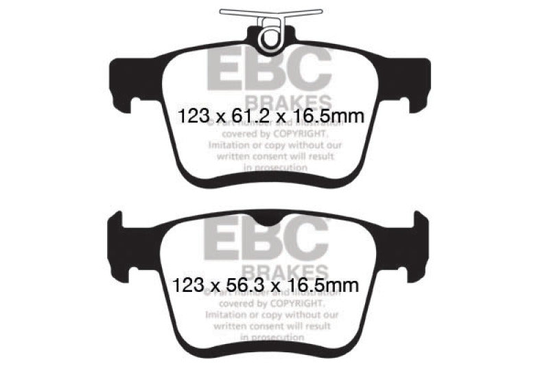 EBC DP62153 - EBCDP62153 - EBC 2017+ Volkswagen Atlas 2.0L Turbo Greenstuff Rear Brake Pads - Shipped in Europe - Tuningsupply.com