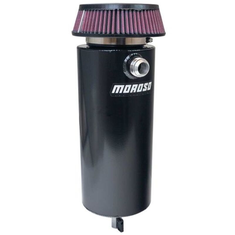 Moroso 85756 - MOR85756 - Moroso 6in Diameter Single -16AN Inlet Aluminum Breather Tank Catch Can - Black - Shipped in Europe - Tuningsupply.com