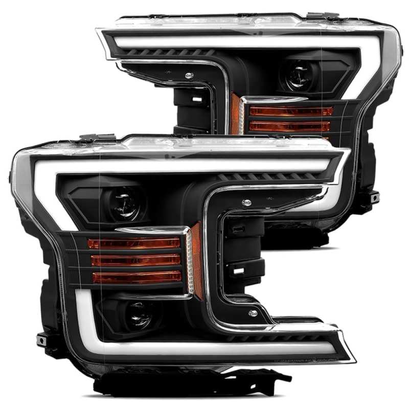 AlphaRex 880186 - ARX880186 - AlphaRex 18-19 Ford F-150 PRO-Series Proj Headlights Plank Style Matte Blk w/Activ Light/Seq Signal - Shipped in Europe - Tuningsupply.com