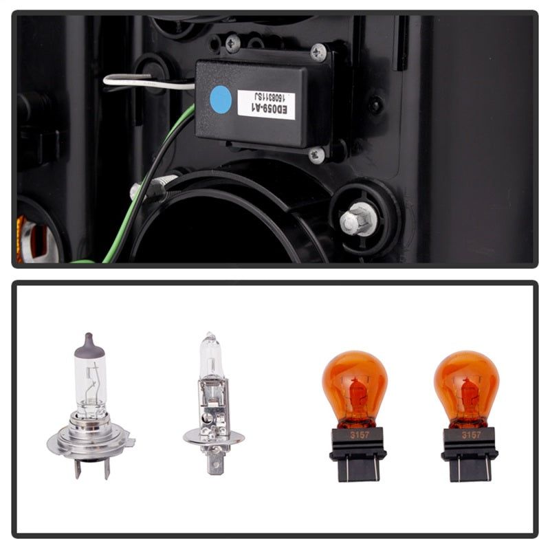 SPYDER 5081032 - SPY5081032 - Spyder Chevy Silverado 2014-16 2500 HD Projector Headlights Light Bar DRL Blk PRO-YD-CSHD14-LBDRL-BK - Shipped in Europe - Tuningsupply.com