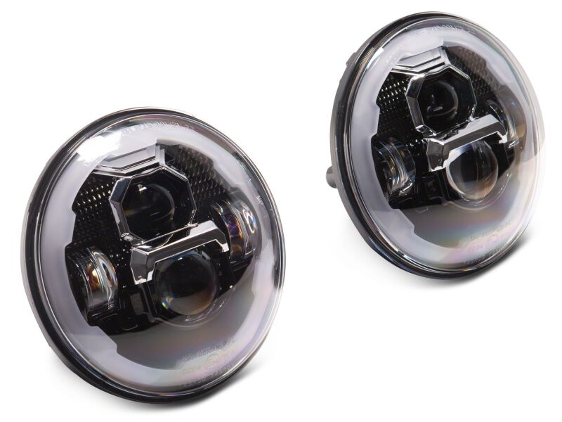 Raxiom J178741 - RAXJ178741 - Raxiom 07-18 Jeep Wrangler Axial Series 7-Inch LED Headlights w DRL/ Black Housing - Clear Lens - Shipped in Europe - Tuningsupply.com