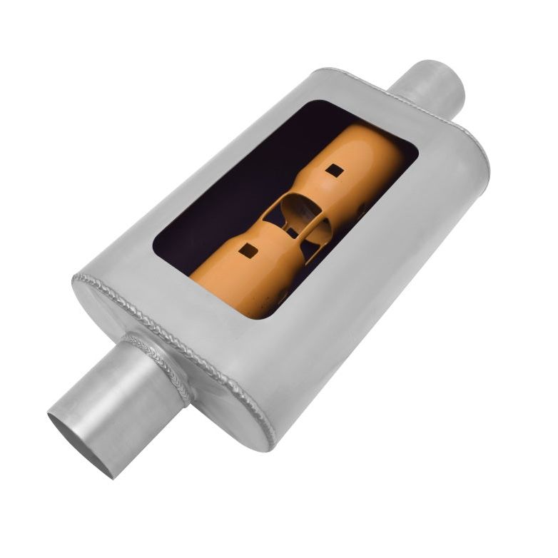 Gibson BM0108 - GIBBM0108 - Gibson MWA 3in. Offset/ 3in. Center 14in. Oval Muffler - Shipped in Europe - Tuningsupply.com