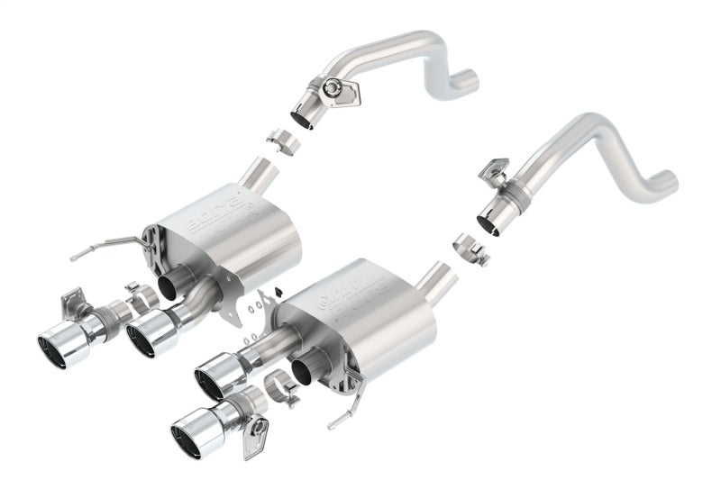 Borla 11856 - BOR11856 - Borla 14-15 Chevy Corvette C7 6.2L RWD w/AFM &NPP ATAK-Type Dual Rd Rolled Center Rear Exit Exhaust - Shipped in Europe - Tuningsupply.com