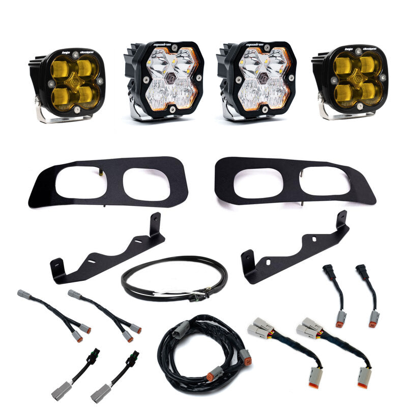 Baja Designs 440032UP - BAJ440032UP - Baja Designs 2023+ Ford Super Duty Squadron Sport/SAE 2.0 Dual Fog Pocket Kit (SAE Fog) - Baja Amber - Shipped in Europe - Tuningsupply.com