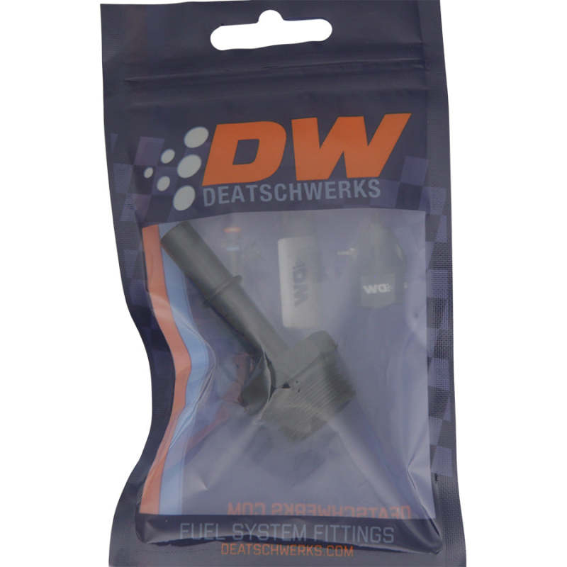 DeatschWerks 6-02-0125-B - DWK6-02-0125-B - DeatschWerks 10AN ORB Male to 3/8in Male EFI Quick Connect Adapter - Anodized Matte Black - Shipped in Europe - Tuningsupply.com