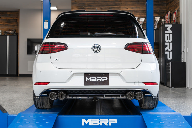 MBRP PS46033CF - MBRPS46033CF - MBRP 15-19 VW Golf R MK7/MK7.5 3in T304 Cat Back Exhaust w/ Carbon Fiber Tips - Shipped in Europe - Tuningsupply.com