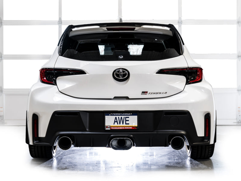 AWE Tuning 3020-52472 - AWE3020-52472 - AWE 23-24 Toyota GR Corolla Track Edition Catback Exhaust - Chrome Silver Tips - Shipped in Europe - Tuningsupply.com