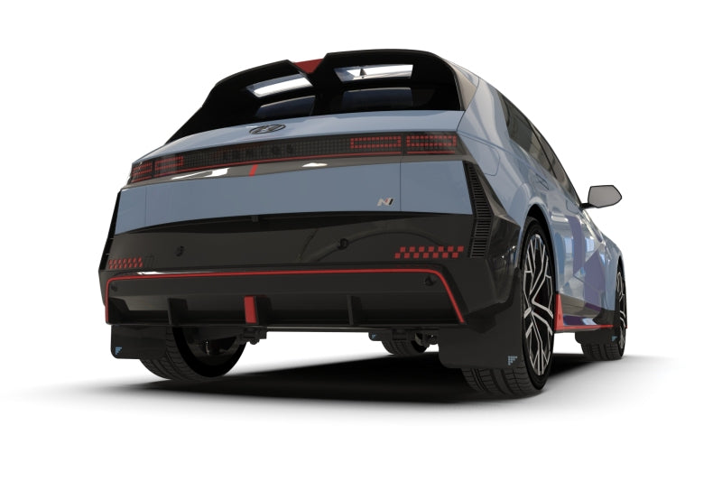 Rally Armor MF117-BAT-BLK-SIL - RALMF117-BAT-BLK-SIL - Rally Armor 2025 Hyundai Ioniq 5 N Black UR Mud Flap Silver Battery Logo - Shipped in Europe - Tuningsupply.com