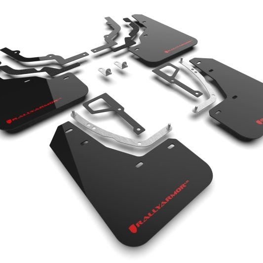 Rally Armor MF117-UR-BLK-RD - RALMF117-UR-BLK-RD - Rally Armor 2025 Hyundai Ioniq 5 N Black Mud Flap w/Red Logo - Shipped in Europe - Tuningsupply.com