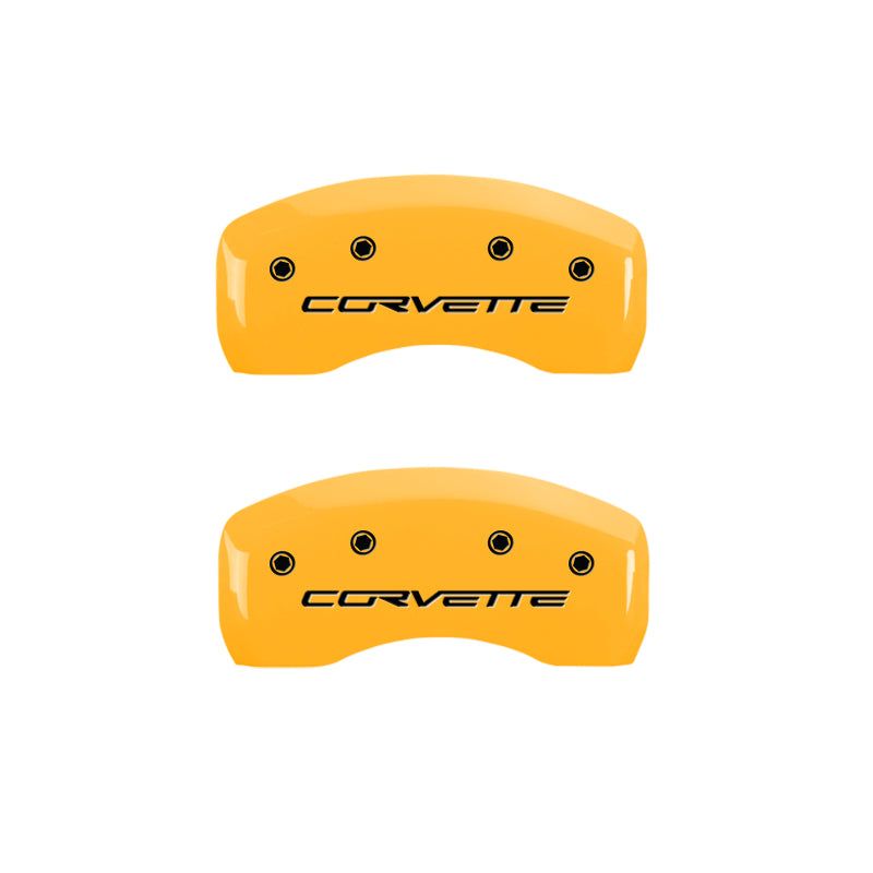 MGP 13008SCV6YL - MGP13008SCV6YL - MGP 4 Caliper Covers Engraved Front & Rear C6/Corvette Yellow finish black ch - Shipped in Europe - Tuningsupply.com