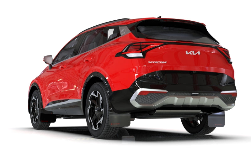 Rally Armor - RALMF81-UR-BLK-MBK - Rally Armor 23-26 Kia Sportage Black UR Mud Flap w/ Metallic Black Logo - Shipped in Europe - Tuningsupply.com