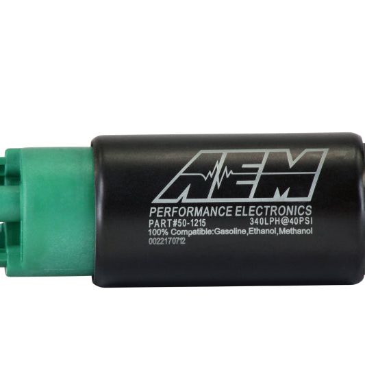 AEM 50-1215 - AEM50-1215 - AEM 340LPH 65mm Fuel Pump Kit w/ Mounting Hooks - Ethanol Compatible - Shipped in Europe - Tuningsupply.com
