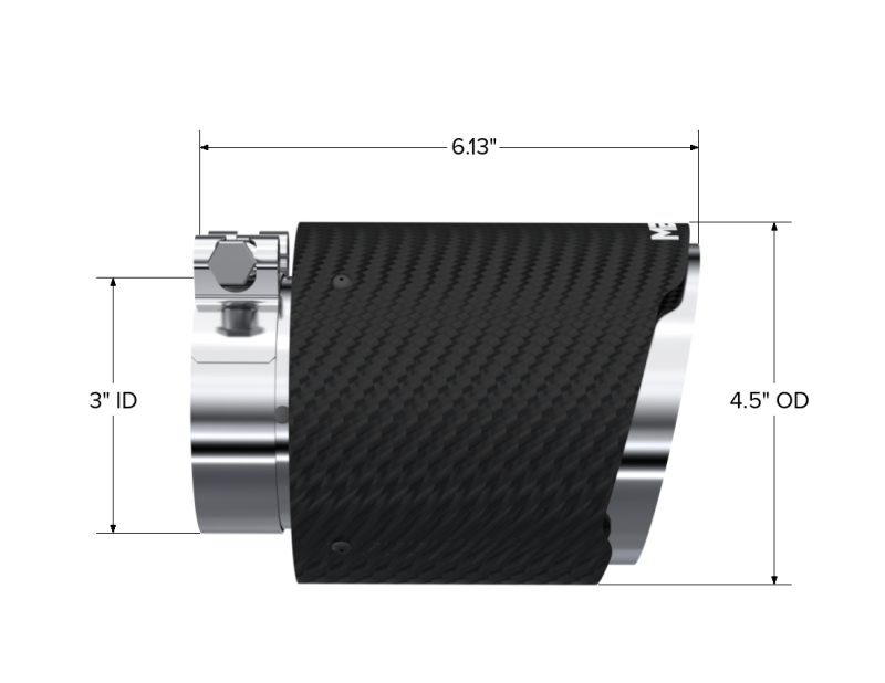 MBRP PT5180CF - MBRPT5180CF - MBRP Universal Carbon Fiber Dual Wall Tip 4.5in OD/3in Inlet/6.13in L - Shipped in Europe - Tuningsupply.com