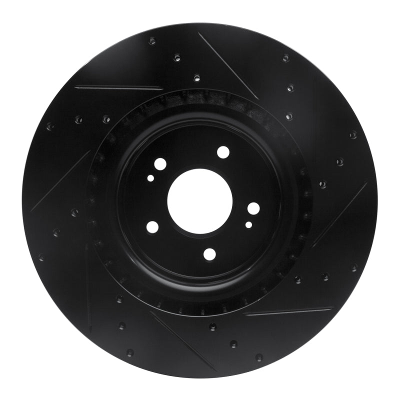 R1 Concepts 633-21038L - RNC633-21038L - R1 18-22 Genesis G70 Front Left Drilled & Slotted Black Brake Rotor - Shipped in Europe - Tuningsupply.com