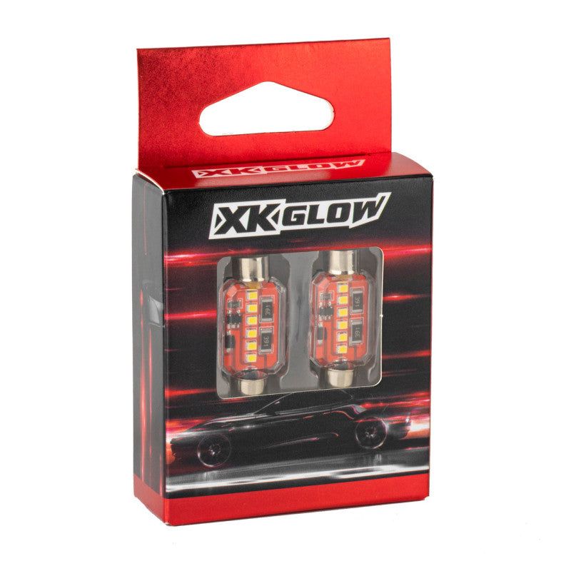 XKGLOW XK-FT31-W - XKGXK-FT31-W - XK Glow White Festoon Error Free Ultra Bright LED Bulbs w/ Built-in Canbus 2pc 31mm - Shipped in Europe - Tuningsupply.com