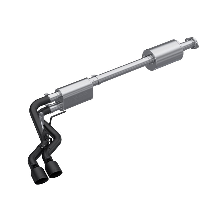 MBRP PS5219BLK - MBRPS5219BLK - MBRP 2021+ Ford F150 Black Coated Dual Pre-Axle (Street Profile) 2.5in OD Tips 3in Cat Back Exhaust - Shipped in Europe - Tuningsupply.com