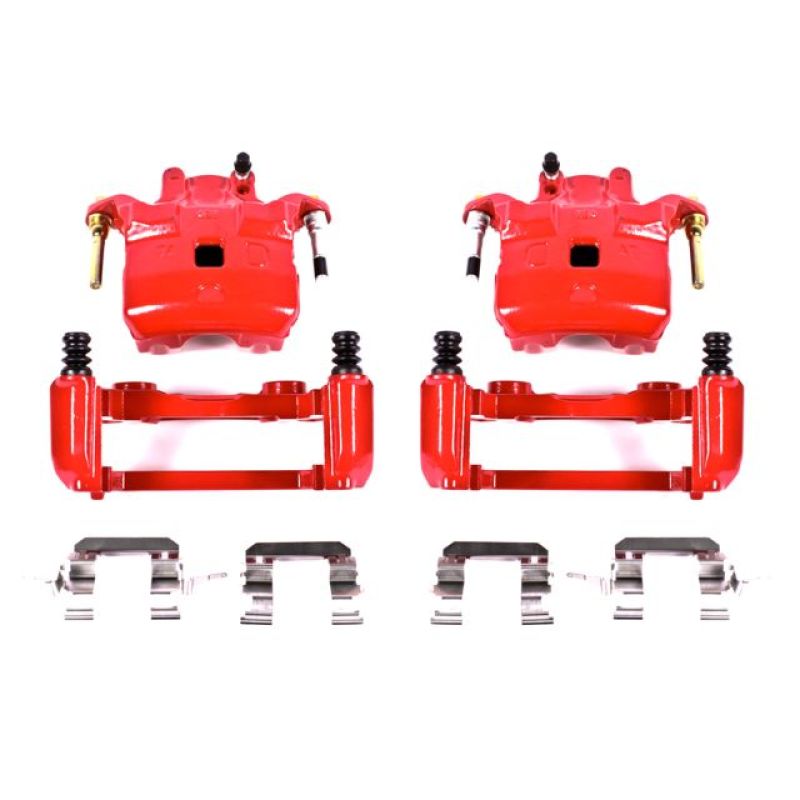 PowerStop S2690A - PSBS2690A - Power Stop 03-05 Infiniti G35 Front Red Calipers w/Brackets - Pair - Shipped in Europe - Tuningsupply.com