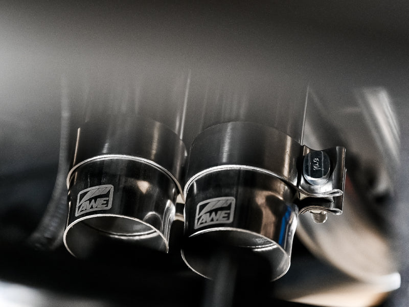 AWE Tuning 3015-33826 - AWE3015-33826 - AWE 16-22 Toyota Tacoma 0FG Catback Exhaust w/ BashGuard - Dual Diamond Black Tips - Shipped in Europe - Tuningsupply.com