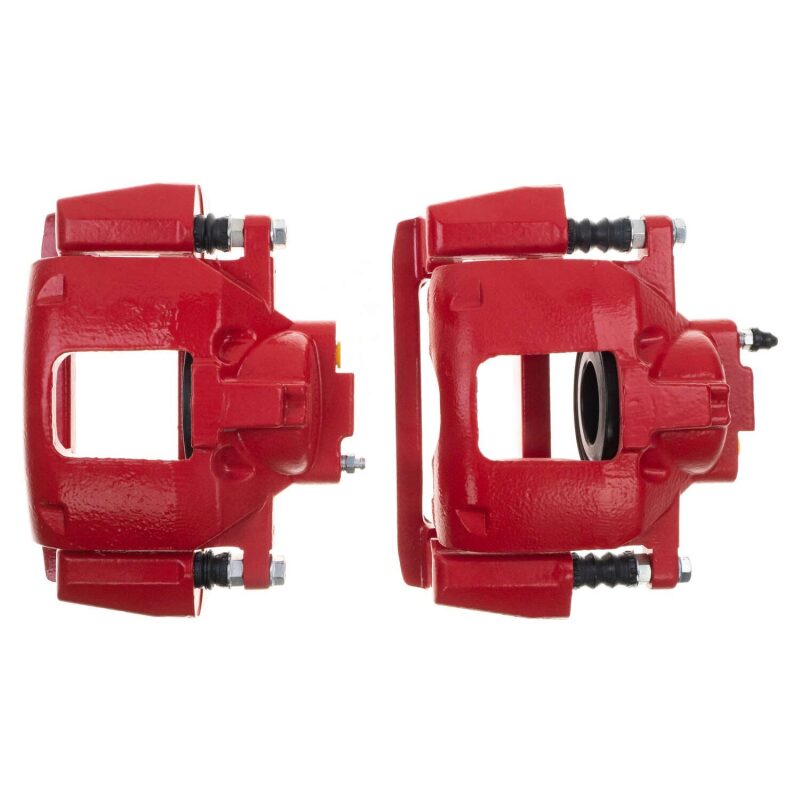 PowerStop S5044EB - PSBS5044EB - Power Stop 07-18 Jeep Wrangler JK Front Red Caliper Pair w/Bracket - Shipped in Europe - Tuningsupply.com