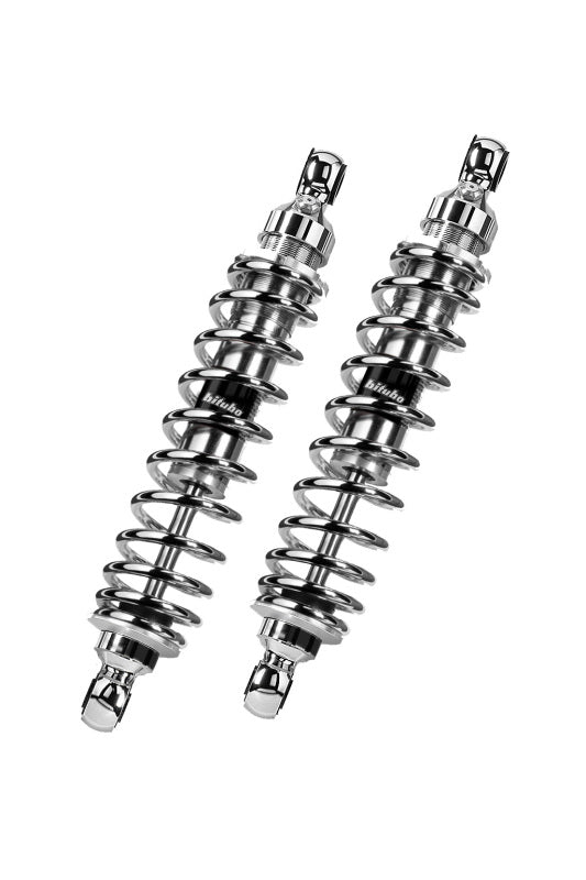 Bitubo Suspension HD038WMB03 - BITHD038WMB03 - Bitubo WMB0 Twinshocks Adjustable: Spring Preload, Length 356mm, Chrome Edition - Shipped in Europe - Tuningsupply.com