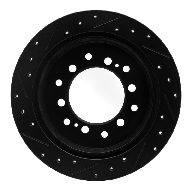 R1 Concepts 633-76143R - RNC633-76143R - R1 10-24 Lexus GX460 Rear Right Drilled & Slotted Black Brake Rotor - Shipped in Europe - Tuningsupply.com