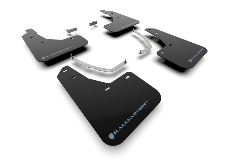 Rally Armor MF137-UR-BLK-PBL - RALMF137-UR-BLK-PBL - Rally Armor 2025 Hyundai Ioniq 5 PE Black UR Mud Flap w/ Performance Blue Logo - Shipped in Europe - Tuningsupply.com